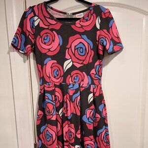LuLaRoe Floral Large Amelia Dress